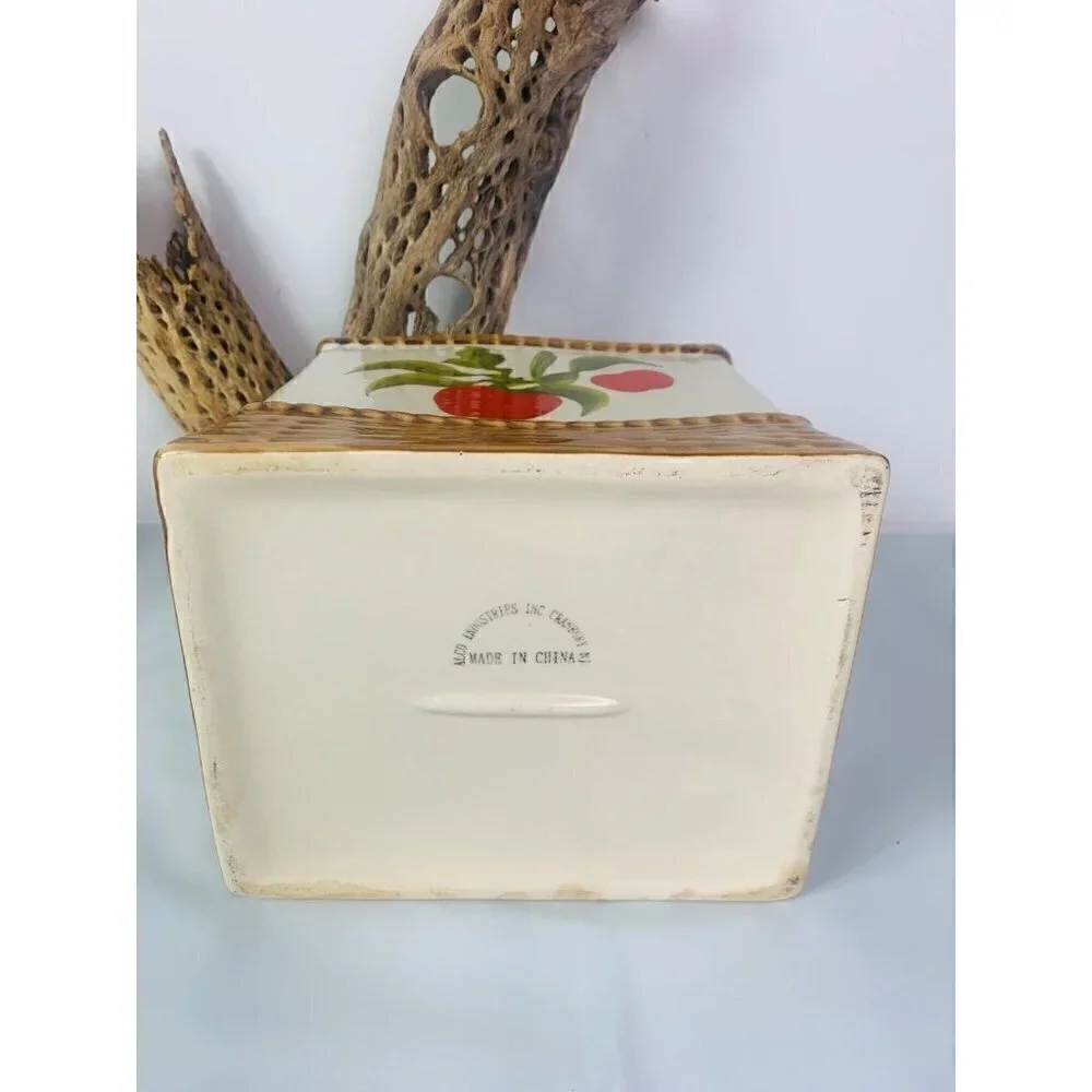ALCO Apple Cookie Jar Basket Weave Canister
